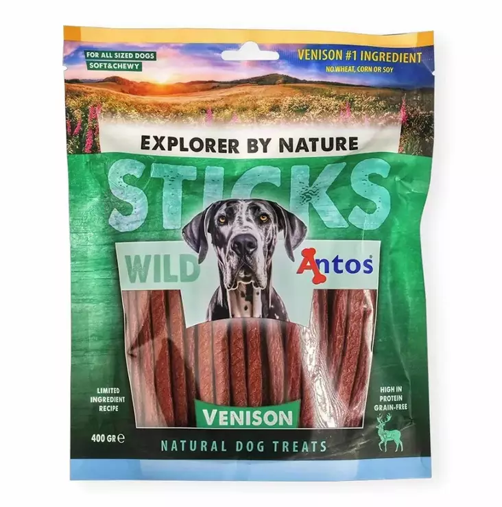 Antos Wild Sticks Venison viljattomat peuranlihatikut 400 g - Koulutusherkut - 5603 - 1