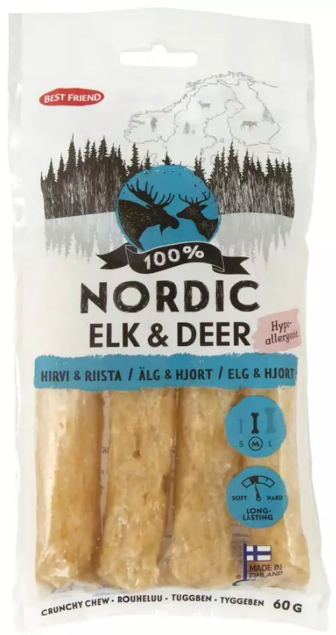 Best Friend Nordic Hypoallergenic hirvi & riista rouheluu 4 kpl - Nahkaluut - 2703 - 1