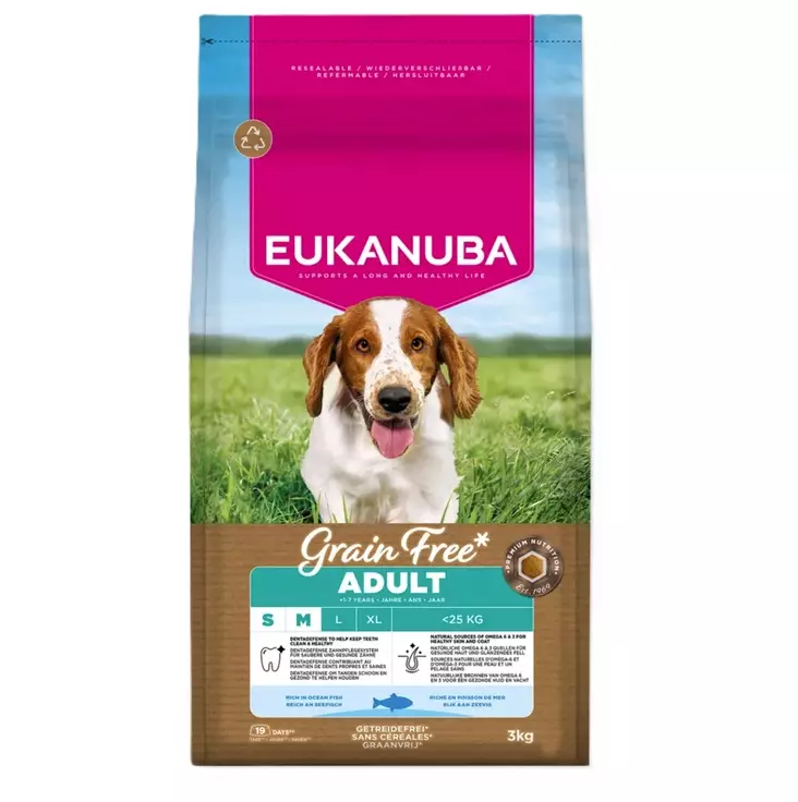 Eukanuba Grain Free S/M Ocean Fish 3 kg - Eukanuba kuivaruoat koiralle - 6213 - 1