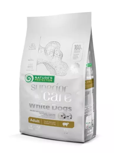 Superior Care WHITE Lammas Adult Small 10kg vehnätön valkoisen koiran kuivaruoka PÄIVÄYS LÄHESTYY - Nature's Protection - 2833 - 1