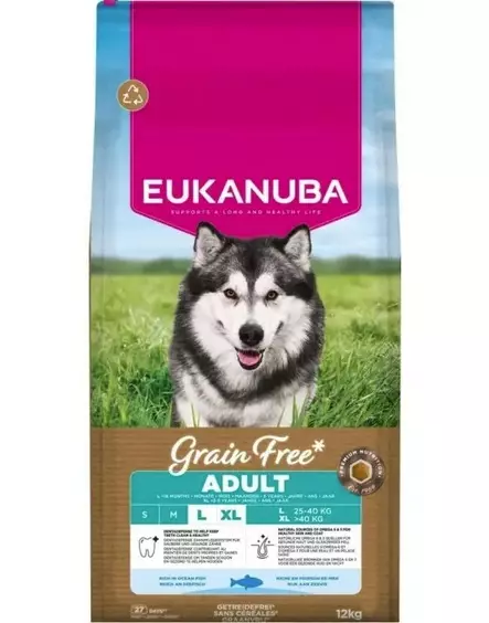 Eukanuba Grain Free Adult Large Breed Ocean Fish 12 kg - Eukanuba kuivaruoat koiralle - 6214 - 1