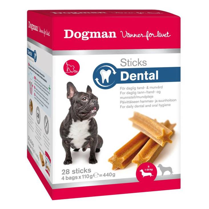 Dogman Dental Sticks S hammaspurutikut keskikokoisille ja pienille koirille 28 kpl - Muut puruluut - 5004 - 1