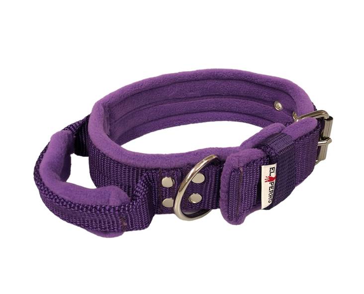 EL PERRO Kahvapanta fleecellä lila 55 cm - Koiran tekstiilipannat - 4334 - 1