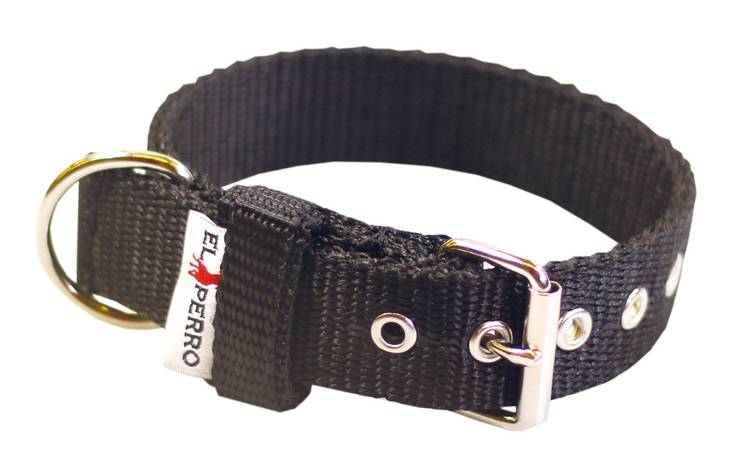 EL PERRO Solkipanta kapea musta 45 cm - Koiran tekstiilipannat - 1314 - 1