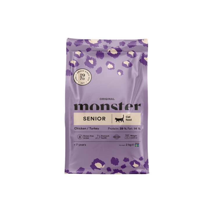 Monster Cat Original Senior chicken/turkey kissan kuivaruoka 400 g - Monster kuivaruoat kissoille - 4384 - 1