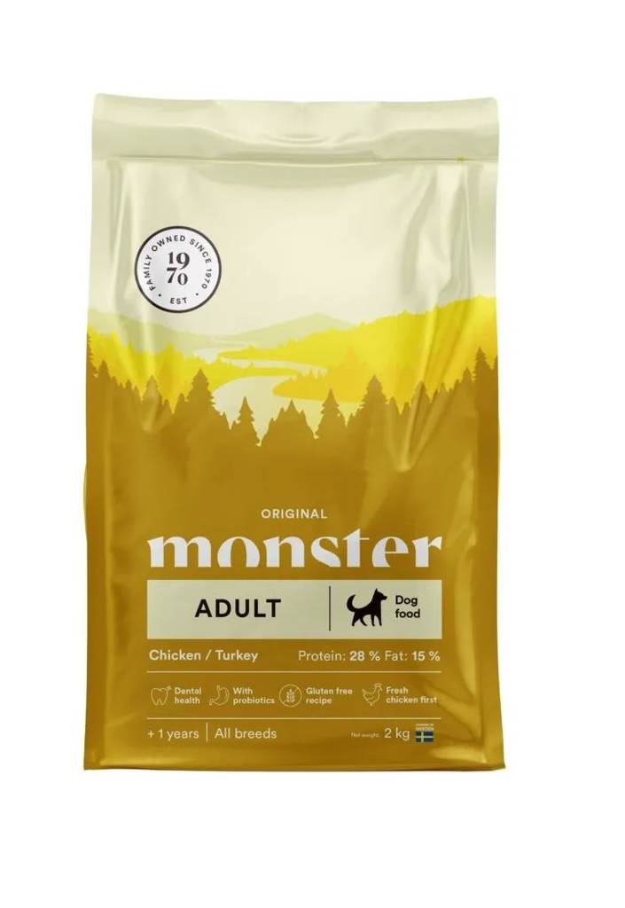 Monster Dog Original Adult All Breed Chicken/turkey 2 kg - Monster kuivaruoat koiralle - 3114 - 1