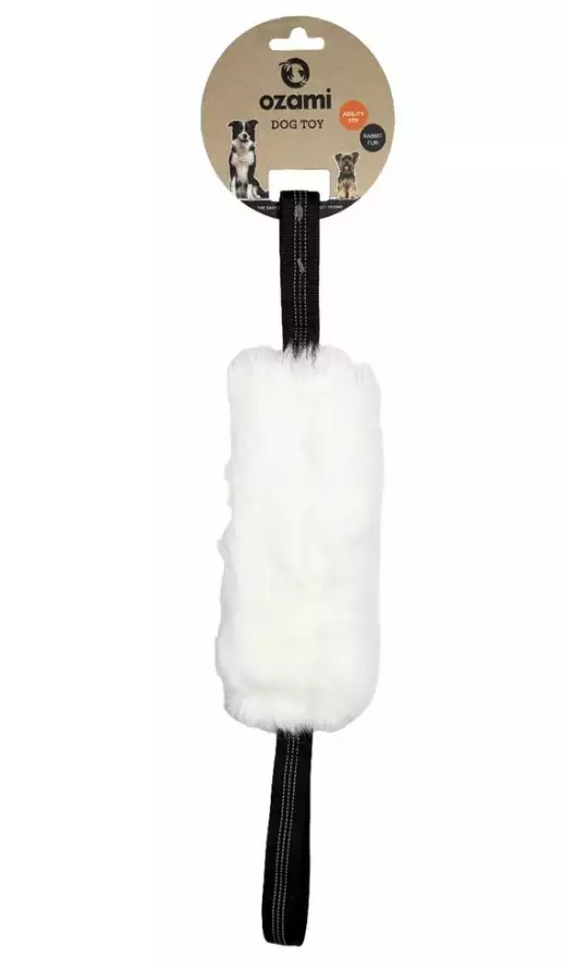 Ozami kaninkarvapatukka kahdella kahvalla valkoinen 58 cm - Karvalelut - 6504 - 1
