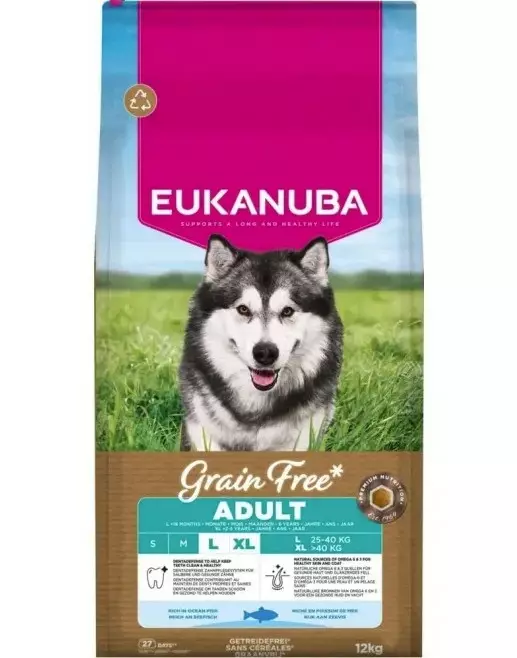 Eukanuba Grain Free Adult Large Breed Ocean Fish 12 kg - Eukanuba kuivaruoat koiralle - 6214 - 1