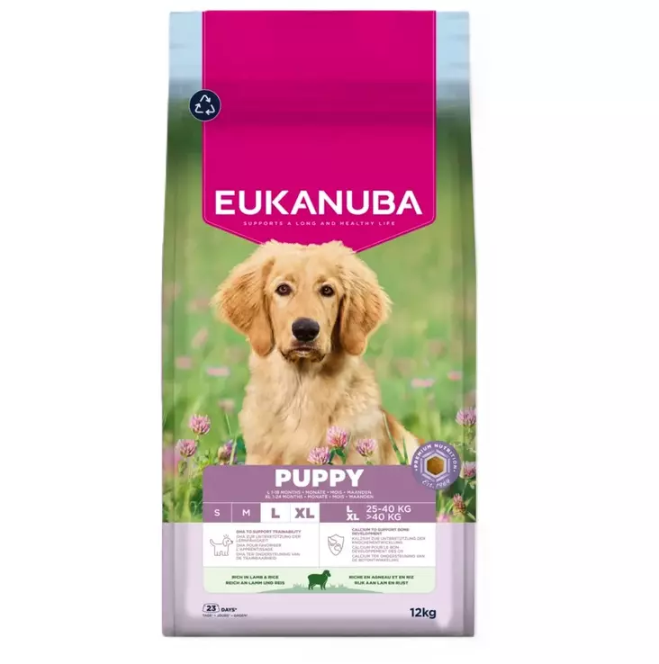 Eukanuba Puppy Large Breed Lamb & Rice koiranpennun kuivaruoka 12 kg - Eukanuba kuivaruoat koiralle - 6204 - 1