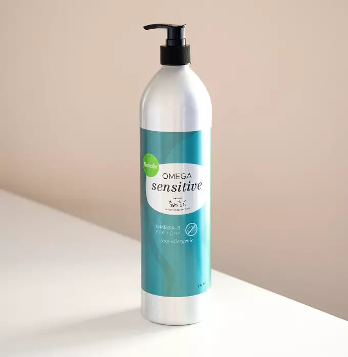 Nutrolin Omega Sensitive ravintoöljy koiralle 990 ml PÄIVÄYS LÄHESTYY - Ravintoöljyt koiralle - 5564 - 1