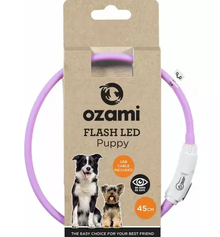 Ozami Flash LED Puppy valopanta koiranpennuille liila - Koiran valopannat - 6515 - 1