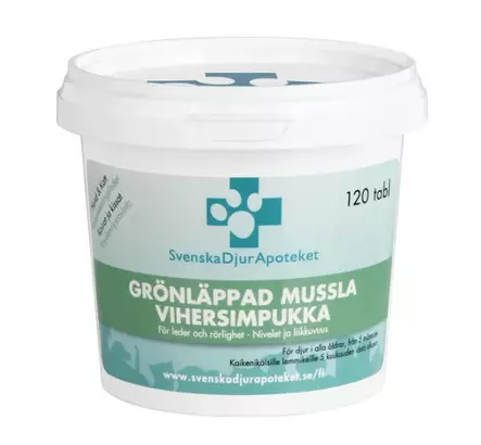 Svenska DjurApoteket Greenlipped mussel vihersimpukka 120 tbl - Vitamiinilisät koiralle - 5655 - 1