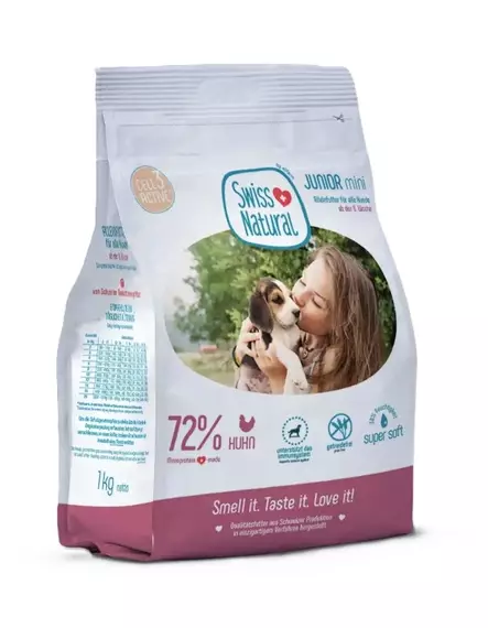 Swiss Natural Soft Junior Mini kana 1 kg koiranpennun puolikostea täysravinto - Swiss Natural Soft - 6385 - 1