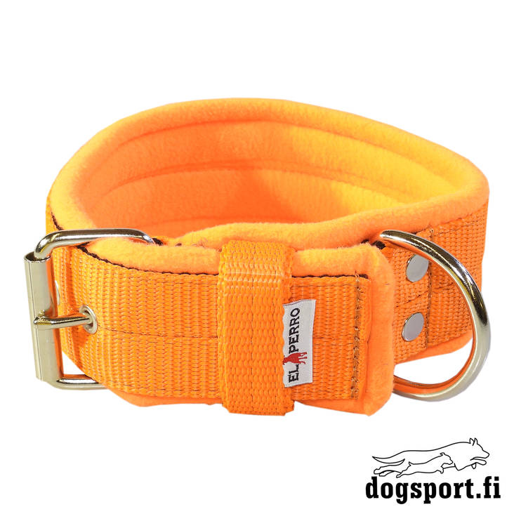 EL PERRO Solkipanta fleecellä leveä oranssi 55 cm - Koiran tekstiilipannat - 2035 - 1