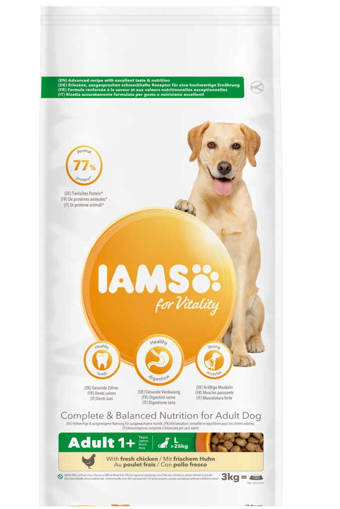 Iams For Vitality koiranruoka isoille koirille kana 12 kg - Iams kuivaruoat koiralle - 3185 - 1