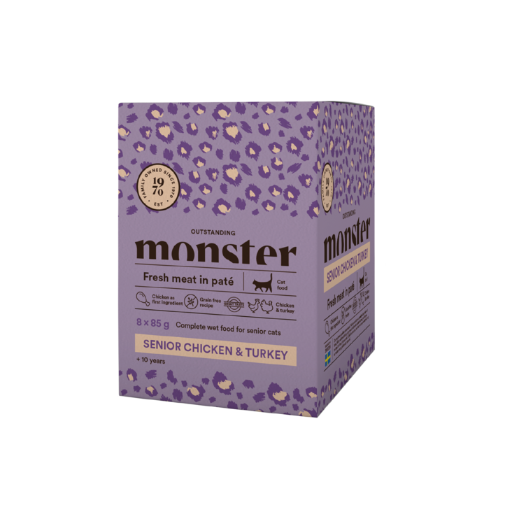 Monster Cat Senior Kana & kalkkuna kissan märkäruoka 85 g - Monster märkäruoat kissalle - 4385 - 1