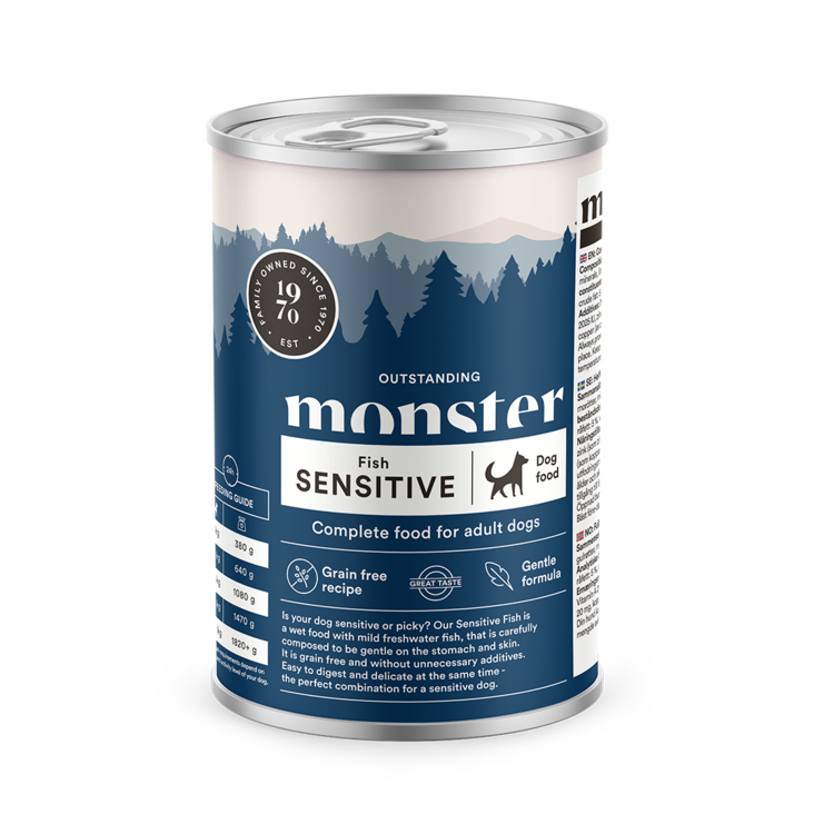 Monster Dog Sensitive Fish märkäruoka 400 g - Monster - 3635 - 1