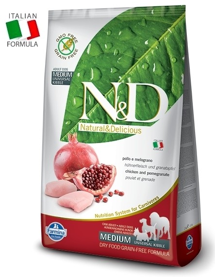 N&D Chicken & Pomegranate viljaton koiran kuivaruoka 12 kg - ND kuivaruoat koiralle - 825 - 1