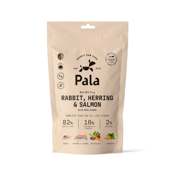 Pala Rabbit, Herring & Salmon - Kani, Silli & Lohi täysravinto 100 g - Pala Petfoods - 3285 - 1