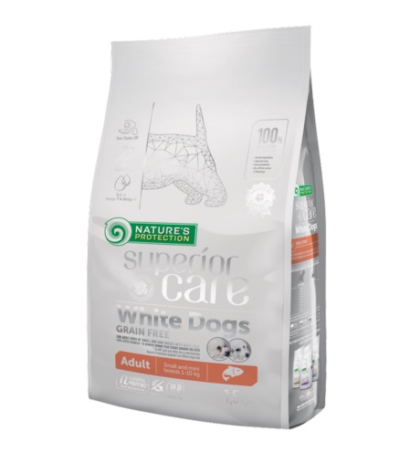 Superior Care WHITE Lohi Adult Small viljaton valkoisen koiran kuivaruoka 1,5 kg - Nature's Protection - 4785 - 1