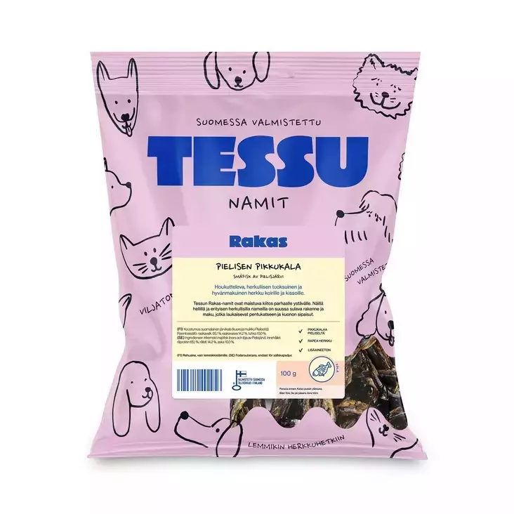 Tessu Rakas pielisen pikkukala 100 g - Kuivatut herkut - 2735 - 1