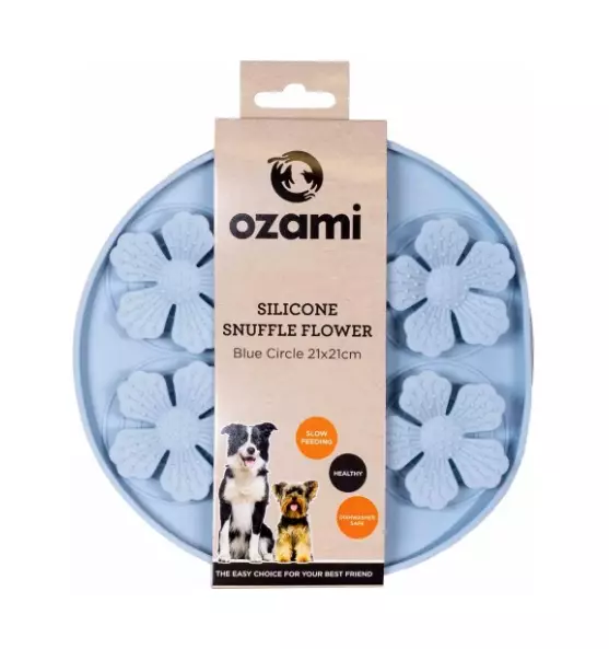 Ozami Silicone Snuffle Flower aktivointialusta sininen 21 cm - Koiran aktivointilelut - 5325 - 1