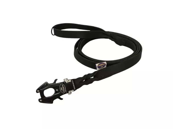 D&C Kyttä rasvanahkatalutin 2,5 m Kong Frog -lukolla musta - Koiran nahkataluttimet - 6125 - 1