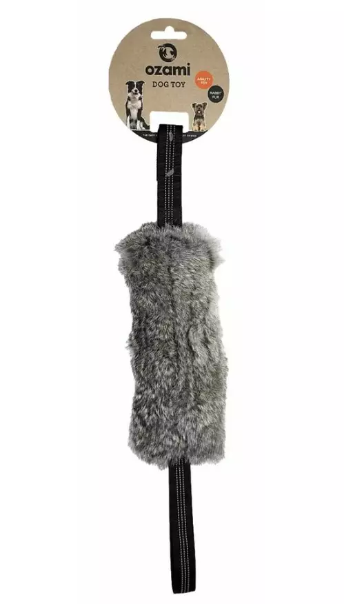 Ozami kaninkarvapatukka kahdella kahvalla harmaa 58 cm - Karvalelut - 6505 - 1