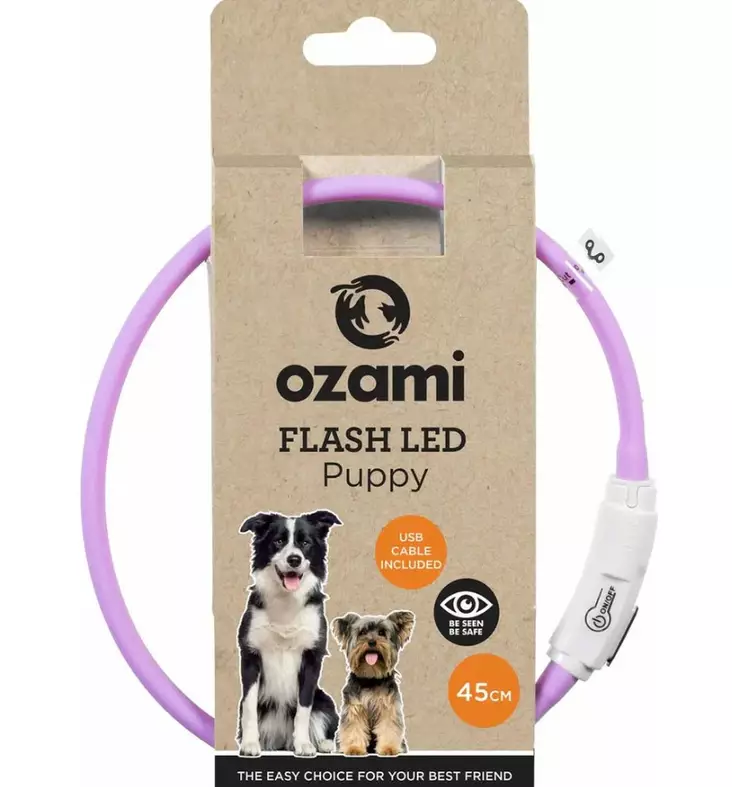 Ozami Flash LED Puppy valopanta koiranpennuille liila - Koiran valopannat - 6515 - 1