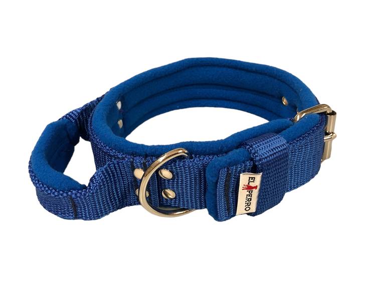 EL PERRO Kahvapanta fleecellä sininen 55 cm - Koiran tekstiilipannat - 4336 - 1