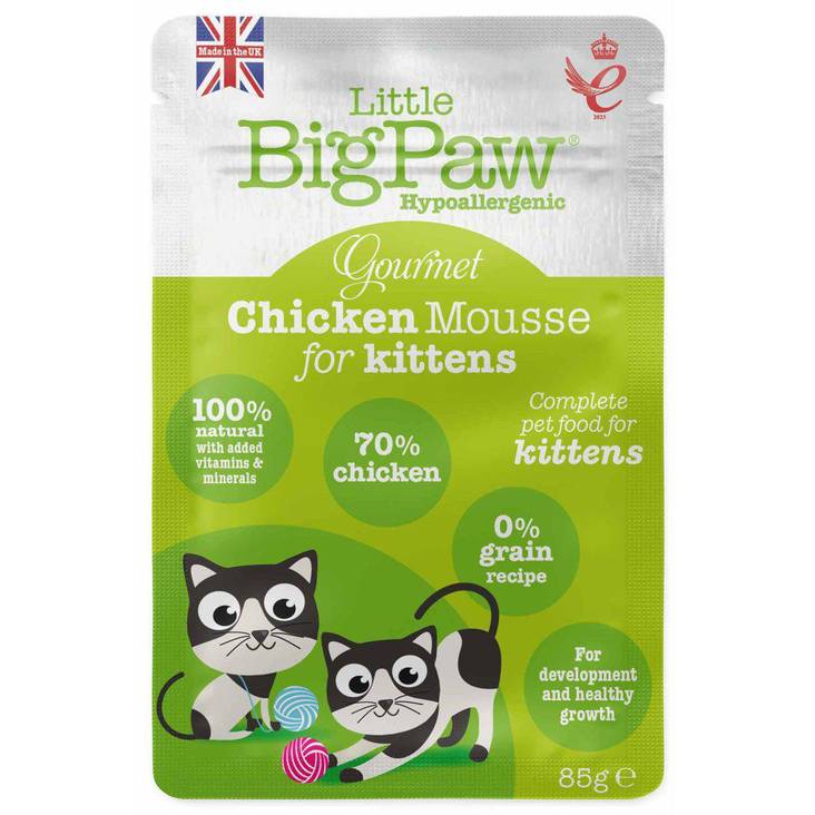 Little BigPaw Kana viljaton kissanpennun mousse pussissa 85 g - Little BigPaw märkäruuat kissoille - 5136 - 1
