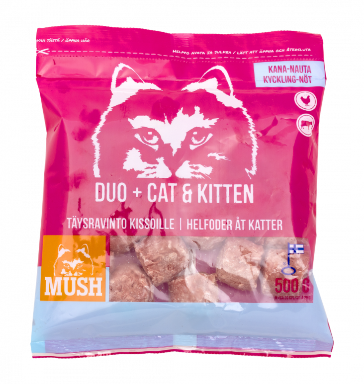 Mush Duo+ Cat & Kitten 500 g - Kissan raakaruoat - 3216 - 1