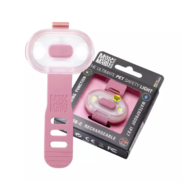 Max & Molly Matrix 2.0 Ultra LED Safety Light huomiovalo roosa - Koiran huomiovalot - 5386 - 1
