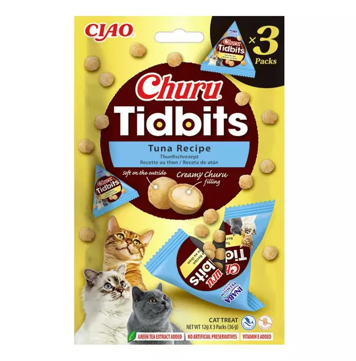 Churu Cat Tidbits Tuna kissan makupalat kanalla & tonnikalalla 3 x 12 g - Makupalat ja herkut - 5636 - 1