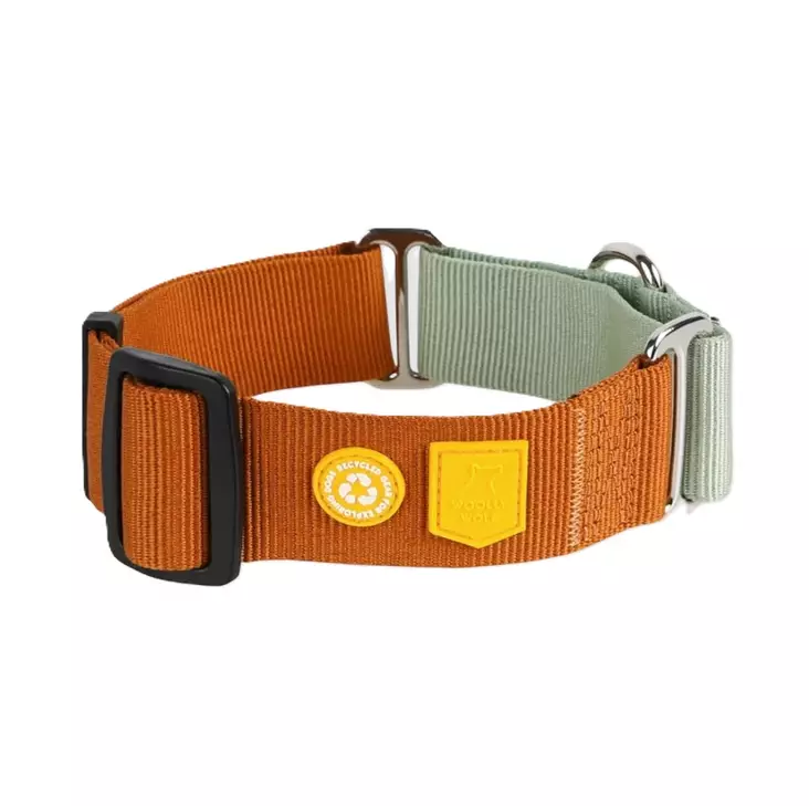 Woolly Wolf puolikiristävä panta terracotta mix S - Koiran tekstiilipannat - 6316 - 1