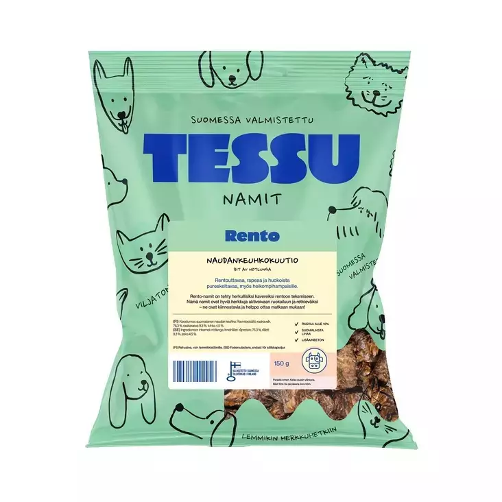 Tessu Rento naudankeuhkokuutio 150g - Kuivatut herkut - 2736 - 1