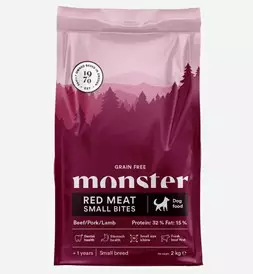 Monster Dog Grain Free Adult Red Meat Small Bites beef/pork/lamb 2 kg - Monster kuivaruoat koiralle - 5547 - 1