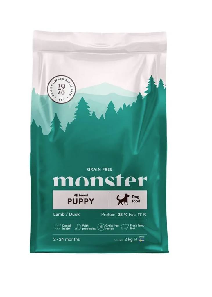 Monster Dog Grain Free Puppy All Breed Lamb/duck koiranpennun kuivaruoka 2 kg - Monster kuivaruoat koiralle - 3117 - 1