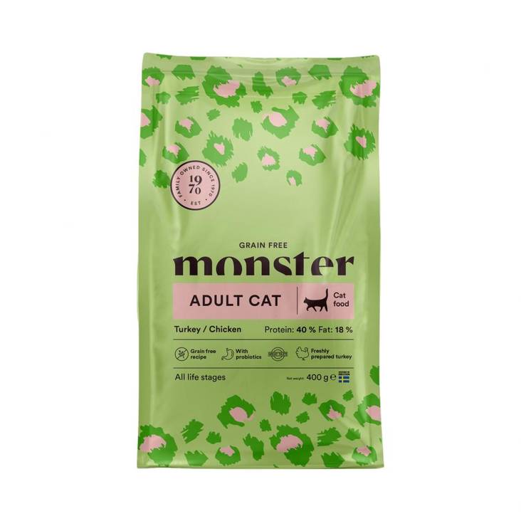 Monster Grain Free Adult Cat Chicken/turkey 400 g - Monster kuivaruoat kissoille - 3067 - 1