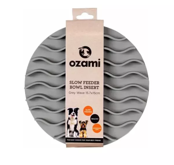Ozami Slow Feeder Bowl Insert ahmimisenestoalusta ruokakuppiin harmaa 15,7 cm - Koiran aktivointilelut - 5327 - 1