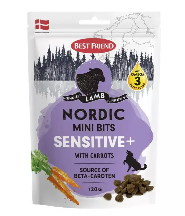 Best Friend Nordic Mini Bits Sensitive+ lammas 120 g - Koulutusherkut - 5557 - 1