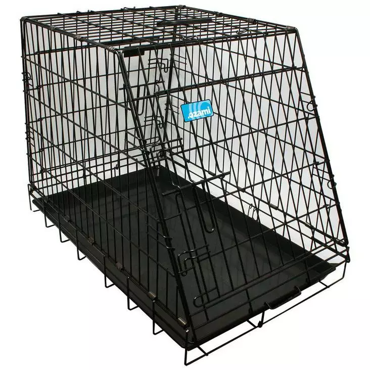 Musta koiran metallihäkki pyramidi 78 x 49 x 57 cm - Koiran metallihäkit - 4927 - 1