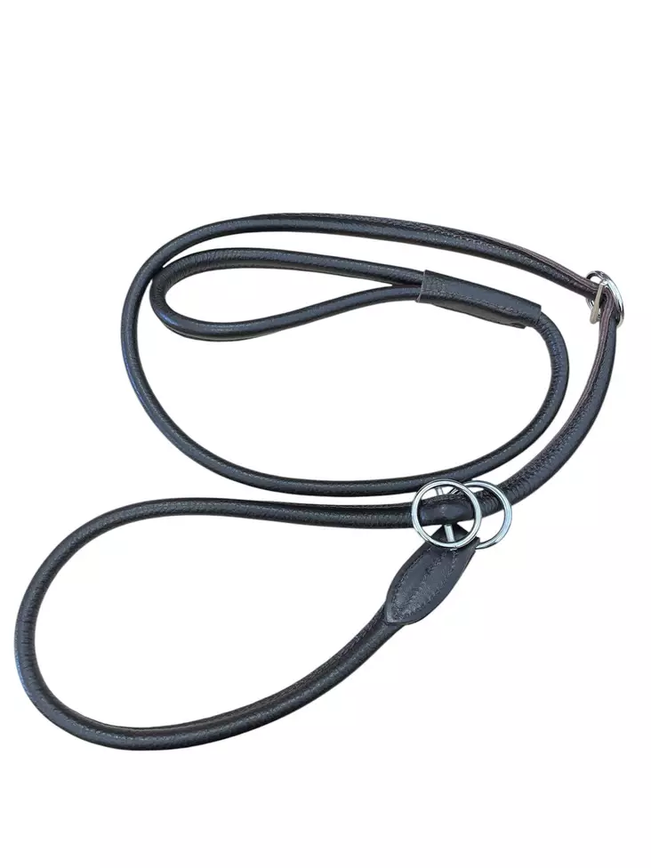 Onega Nahkainen näyttelytalutin kahdella metallistopperilla - Näyttelytaluttimet koiralle - 2327 - 1