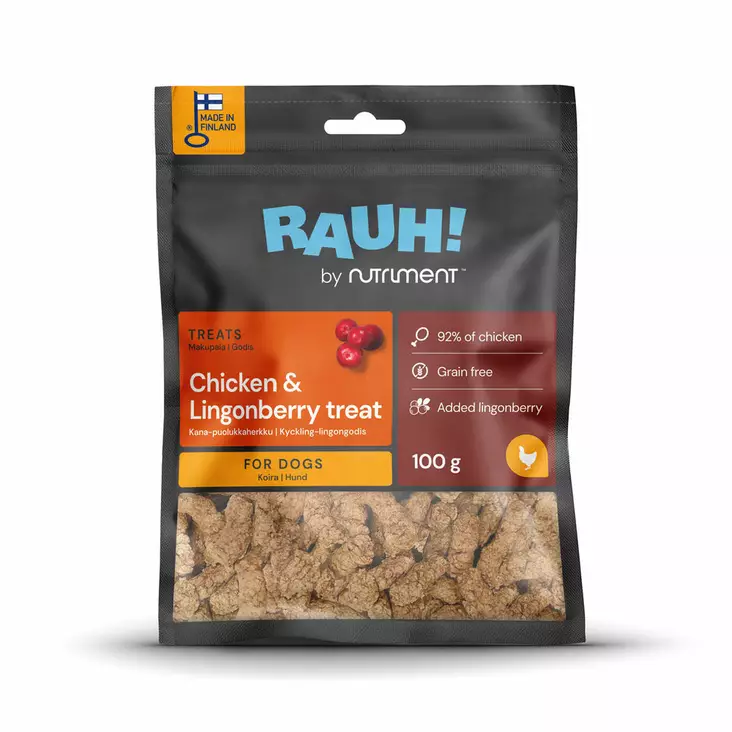 RAUH! Chicken & Lingonberry Treat 100 g - Koulutusherkut - 2707 - 1