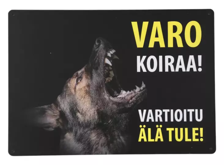Varoituskyltti Saksanpaimenkoira, musta - Varoituskyltit - 1067 - 1