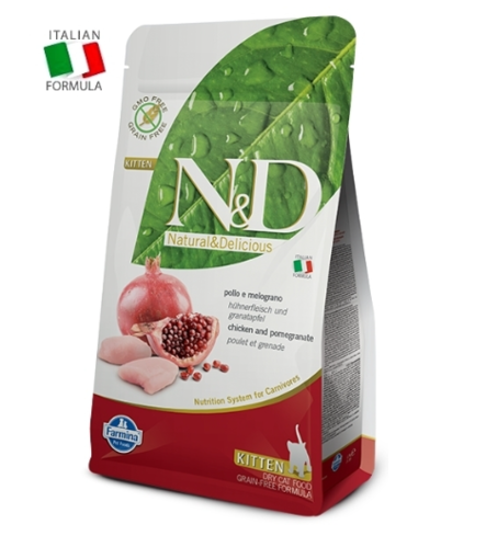 N&D Cat Kitten Chicken & Pomegranate 300 g - ND kuivaruoat kissalle - 3468 - 1