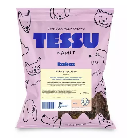 Tessu Rakas Poronlihalastu 140 g - Kuivatut herkut - 2498 - 1
