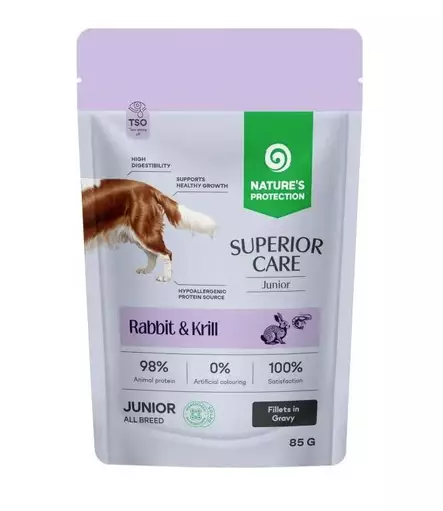 Superior Care Junior All Breed kani & krilli koiranpennun märkäruoka 85 g - Nature's Protection - 5778 - 1
