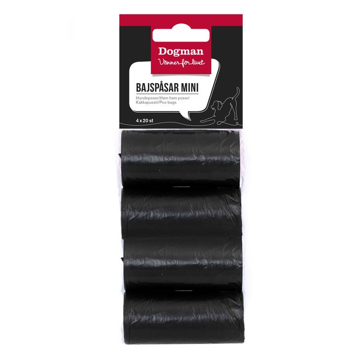 Dogman Kakkapussit 4 x 20kpl musta - Kakkapussit & kotelot - 4778 - 1