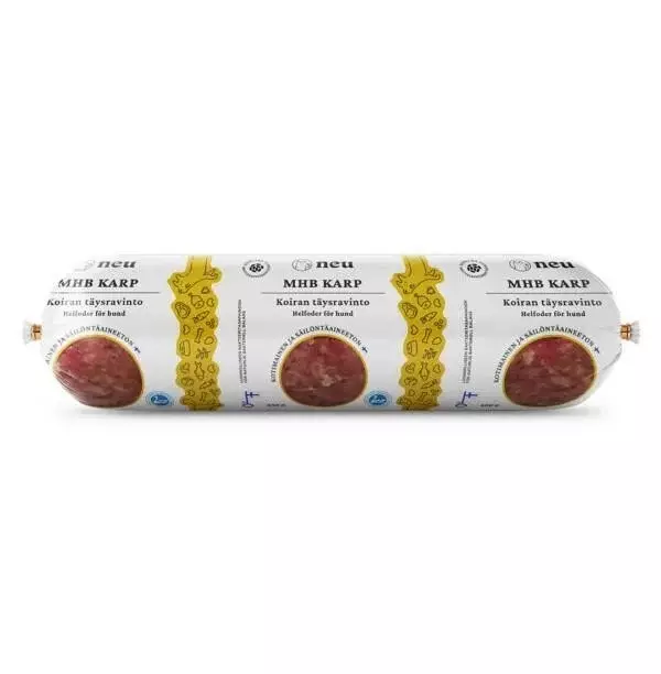 NEU MHB Karp kotimainen raaka koiranruoka maitohappobakteereilla 500 g PÄIVÄYS LÄHESTYY - NEU pakasteruoat koirille - 2488 - 1